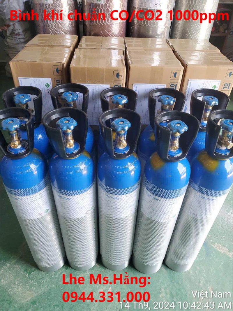 Bình khí chuẩn CO/CO2 1000ppm