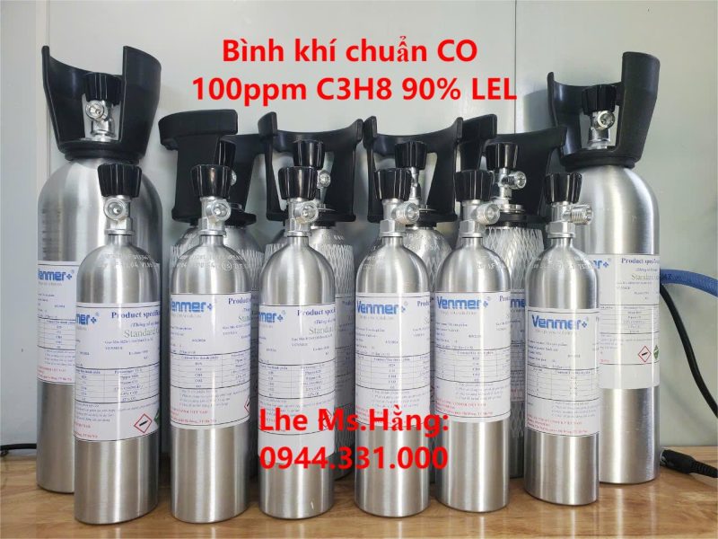 Bình khí chuẩn CO 100ppm C3H8 95% vol