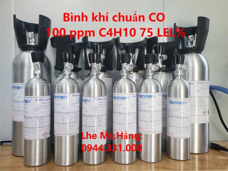 Bình khí chuẩn CO 100 ppm C4H10 75 LEL%