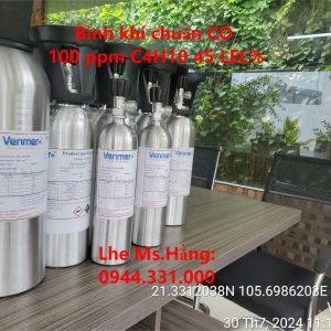 Bình khí chuẩn CO 100 ppm C4H10 45 LEL