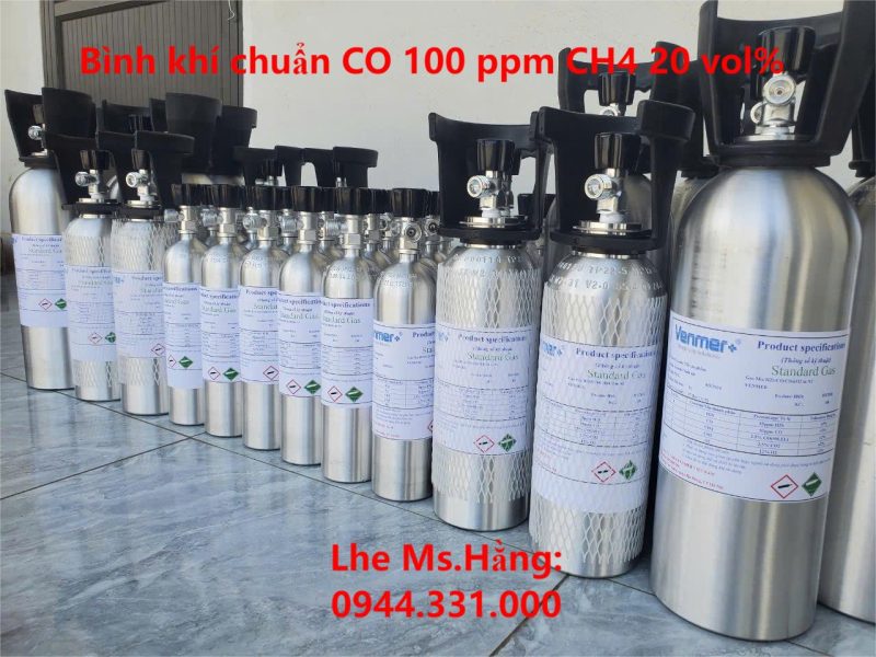 Bình khí chuẩn CO 100 ppm CH4 20 vol