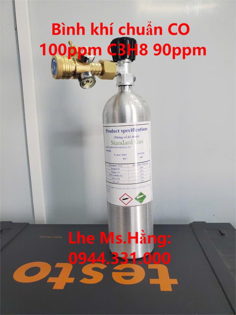 Bình khí chuẩn CO 100ppm C3H8 90ppm