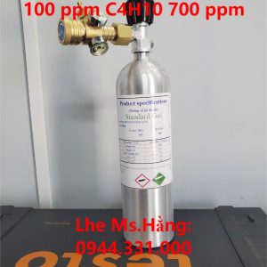 Bình khí chuẩn CO 100 ppm C4H10 700 ppm