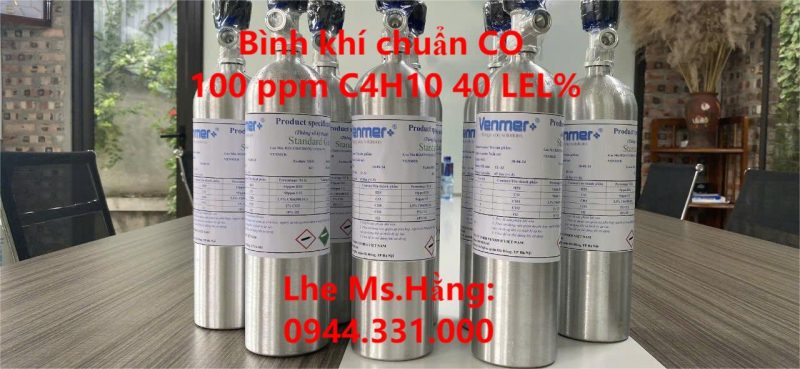 Bình khí chuẩn CO 100 ppm C4H10 40 LEL