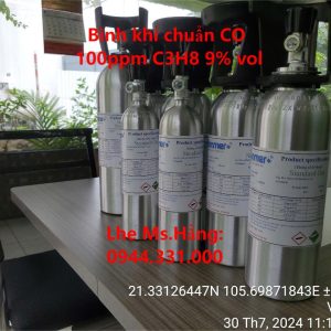 Bình khí chuẩn CO 100ppm C3H8 9