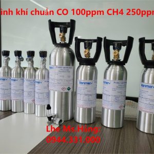 Bình khí chuẩn CO 100ppm CH4 250ppm