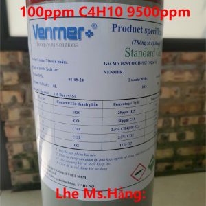 Bình khí chuẩn CO 100ppm C4H10 9500ppm