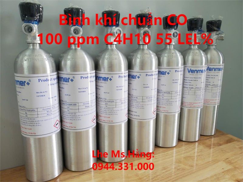 Bình khí chuẩn CO 100 ppm C4H10 55 LEL