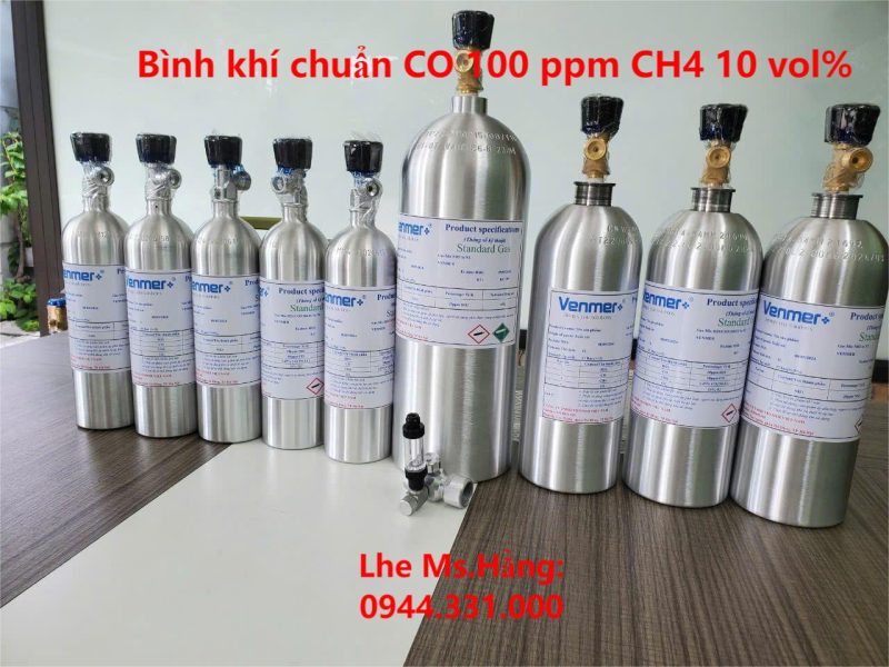 Bình khí chuẩn CO 100 ppm CH4 10 vol