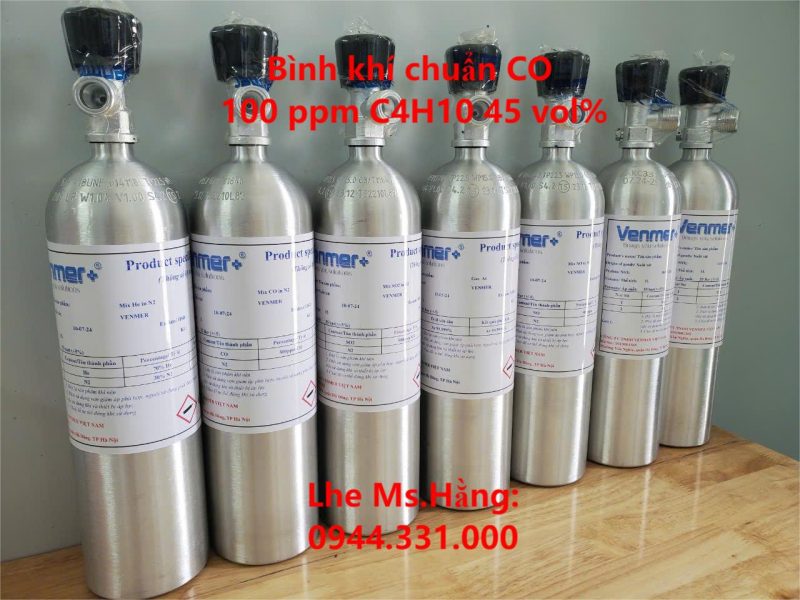 Bình khí chuẩn CO 100 ppm C4H10 45 vol