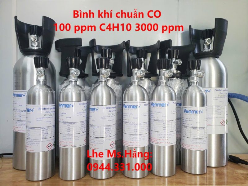 Bình khí chuẩn CO 100 ppm C4H10 3000 ppm