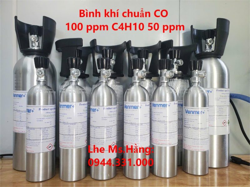 Bình khí chuẩn CO 100 ppm C4H10 50 ppm