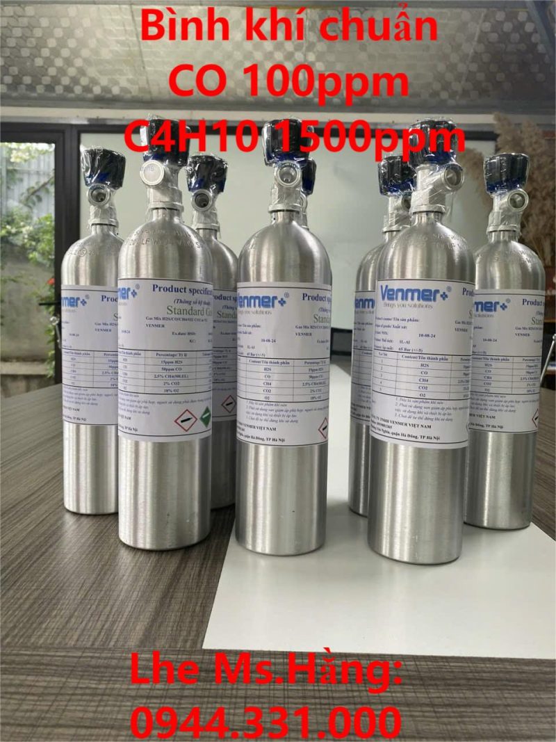 Bình khí chuẩn CO 100ppm C4H10 1500ppm