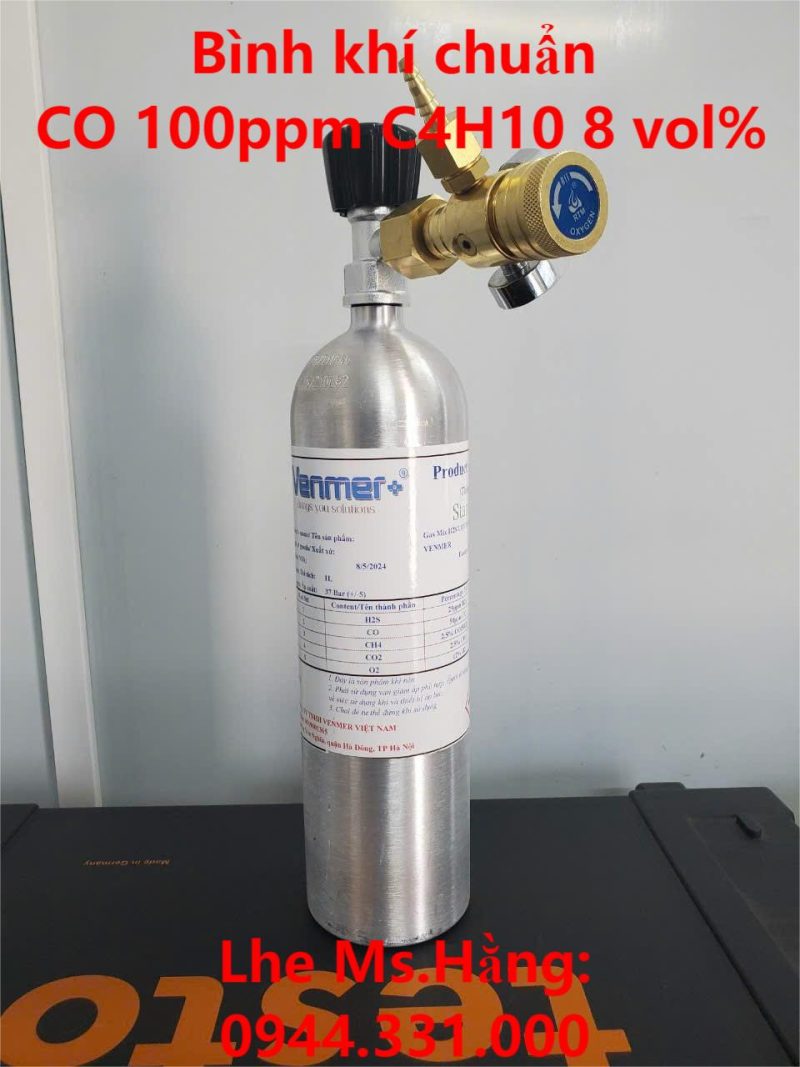 Bình khí chuẩn CO 100ppm C4H10 8 vol%