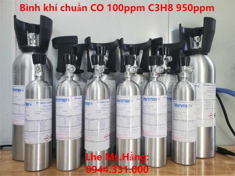 Bình khí chuẩn CO 100ppm C3H8 950ppm