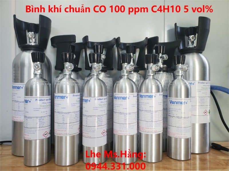 Bình khí chuẩn CO 100 ppm C4H10 5 vol%