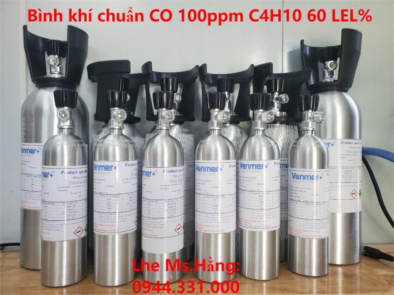 Bình khí chuẩn CO 100ppm C4H10 60 LEL%