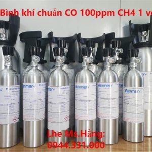 Bình khí chuẩn CO 100ppm CH4 1 vol%