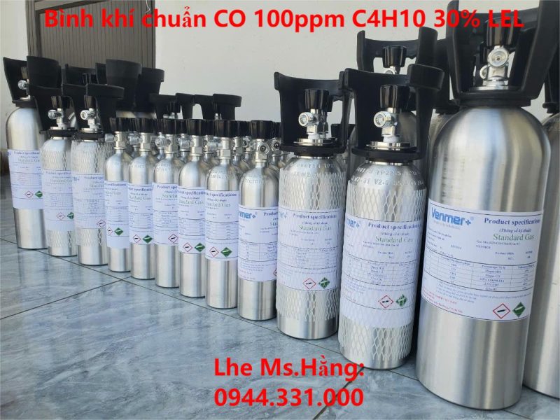 Bình khí chuẩn CO 100ppm C4H10 30% LEL