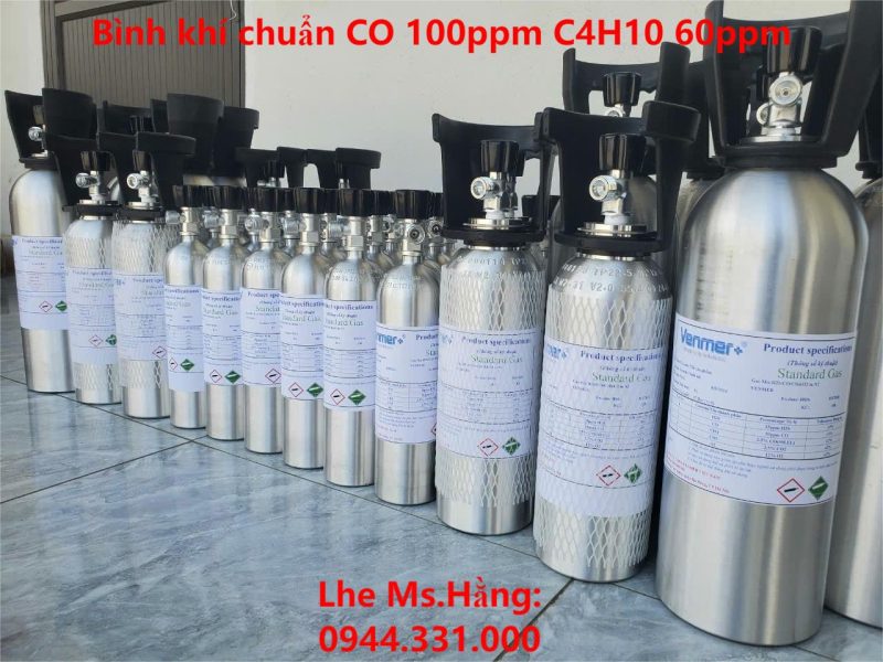 Bình khí chuẩn CO 100ppm C4H10 60ppm