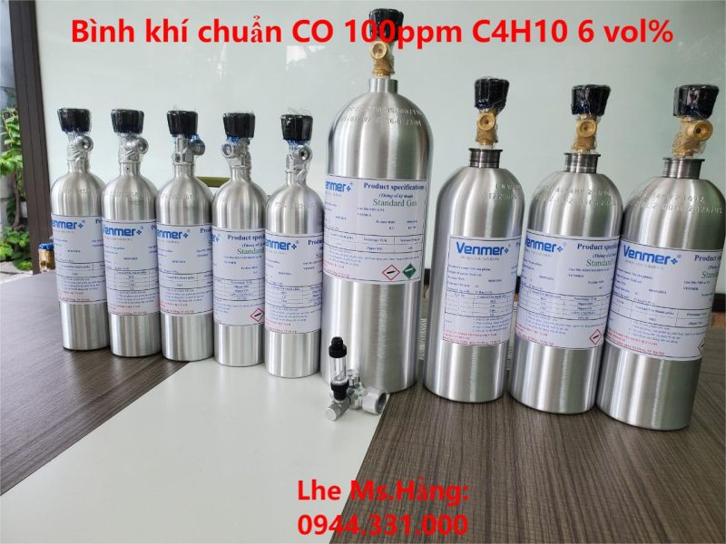 Bình khí chuẩn CO 100ppm C4H10 6 vol%