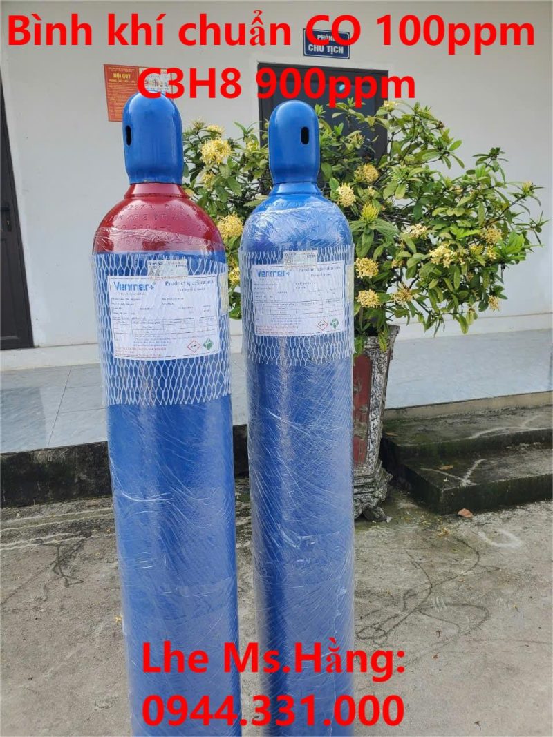 Bình khí chuẩn CO 100ppm C3H8 900ppm