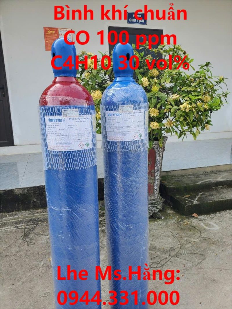 Bình khí chuẩn CO 100 ppm C4H10 30 vol%