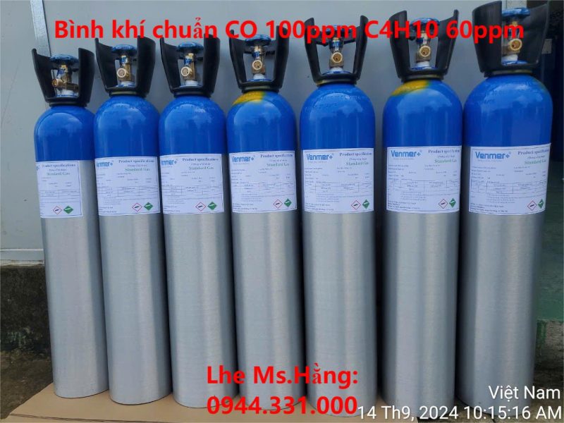 Bình khí chuẩn CO 100ppm C4H10 60ppm