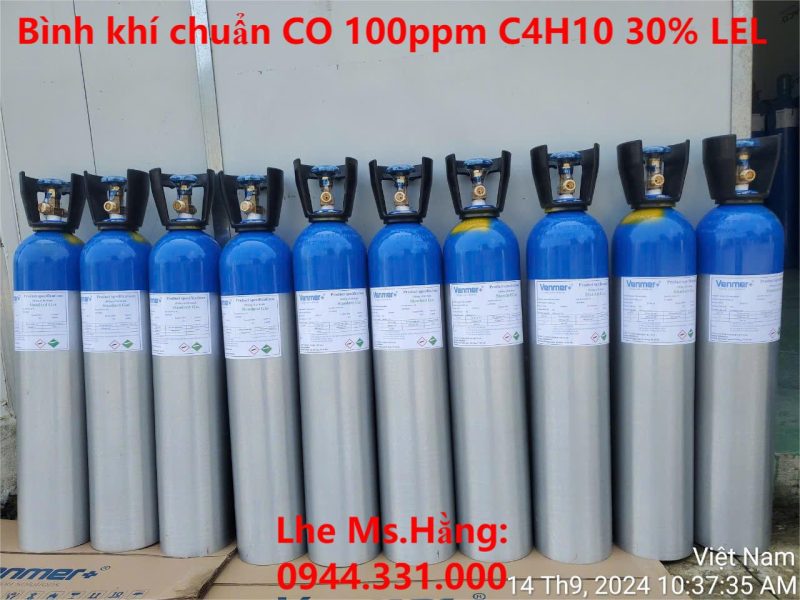 Bình khí chuẩn CO 100ppm C4H10 30% LEL