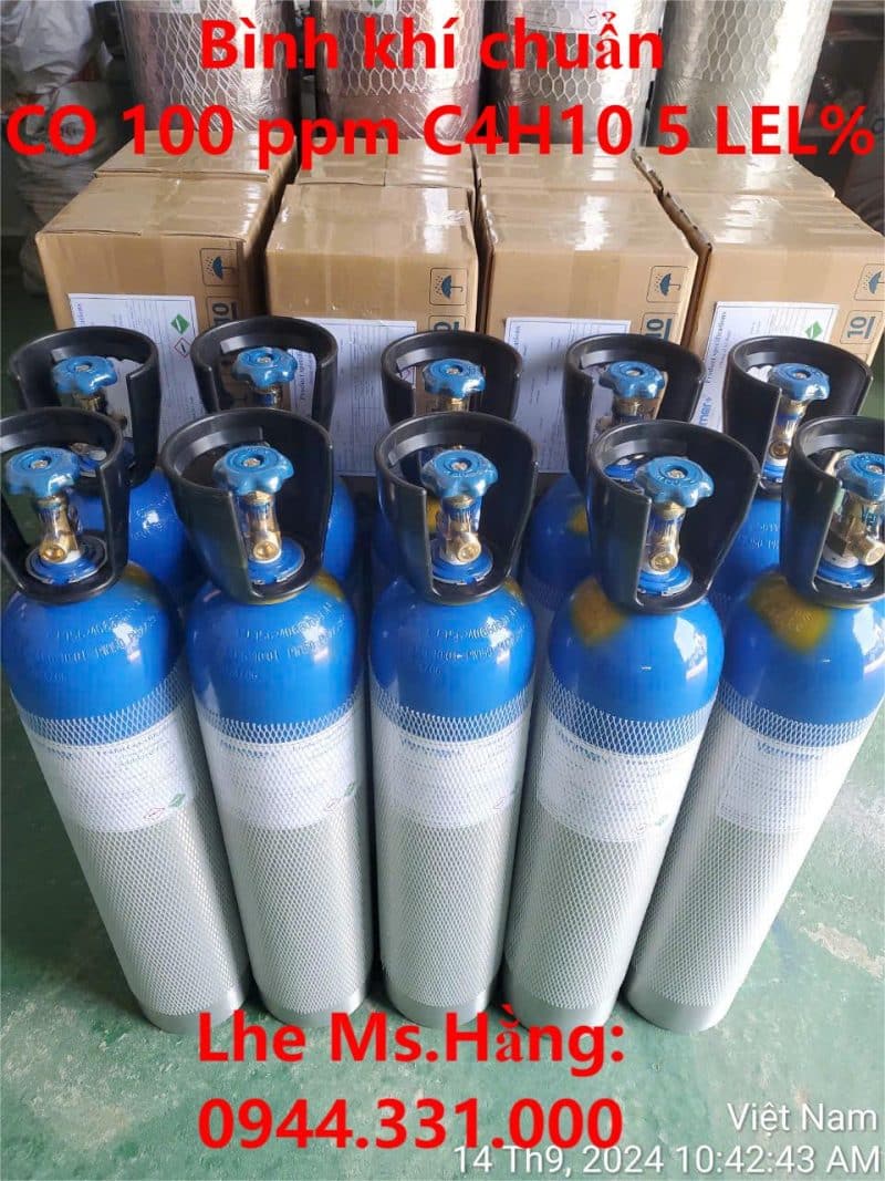 Bình khí chuẩn CO 100 ppm C4H10 5 LEL%