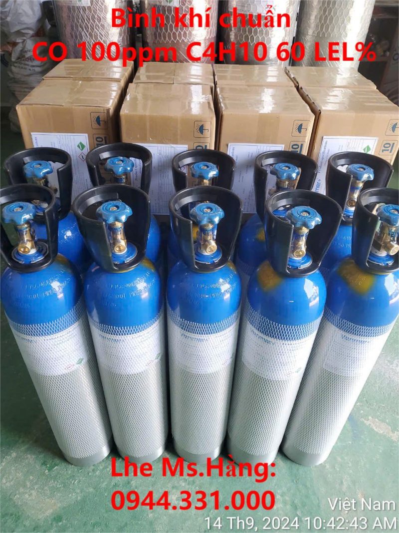 Bình khí chuẩn CO 100ppm C4H10 60 LEL%