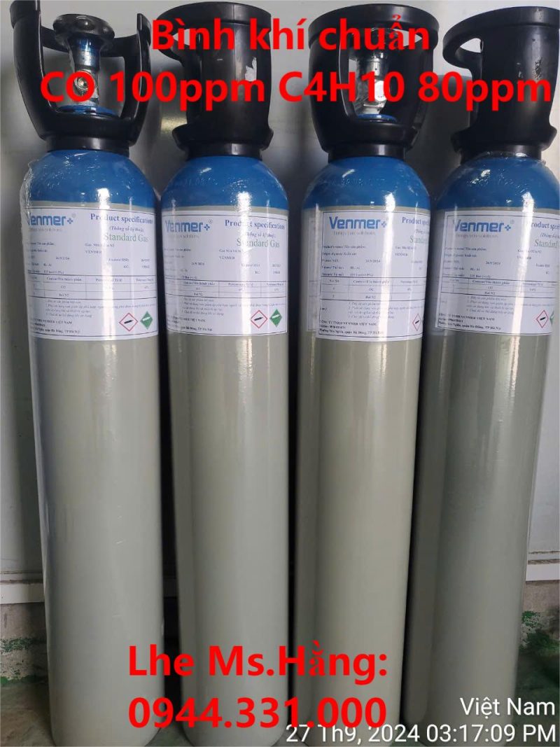 Bình khí chuẩn CO 100ppm C4H10 80ppm