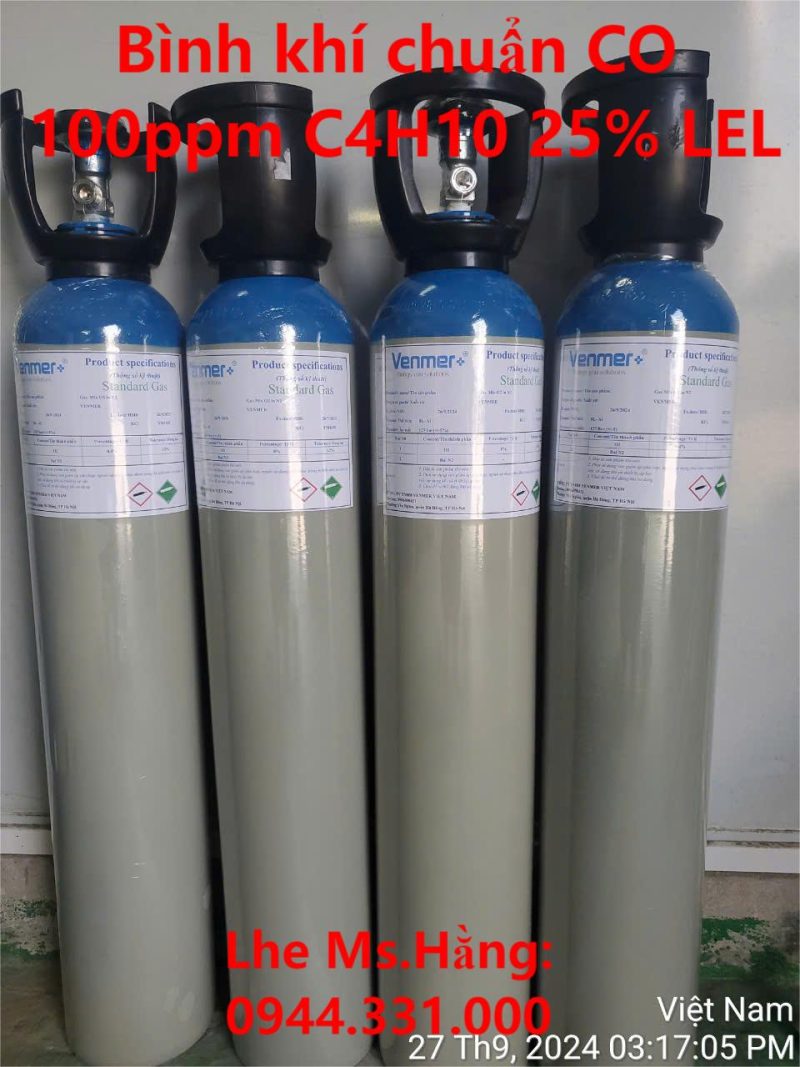 Bình khí chuẩn CO 100ppm C4H10 25% LEL