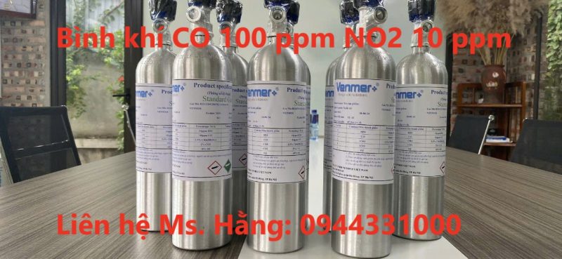 Bình khí chuẩn CO 100ppm NO2 10ppm