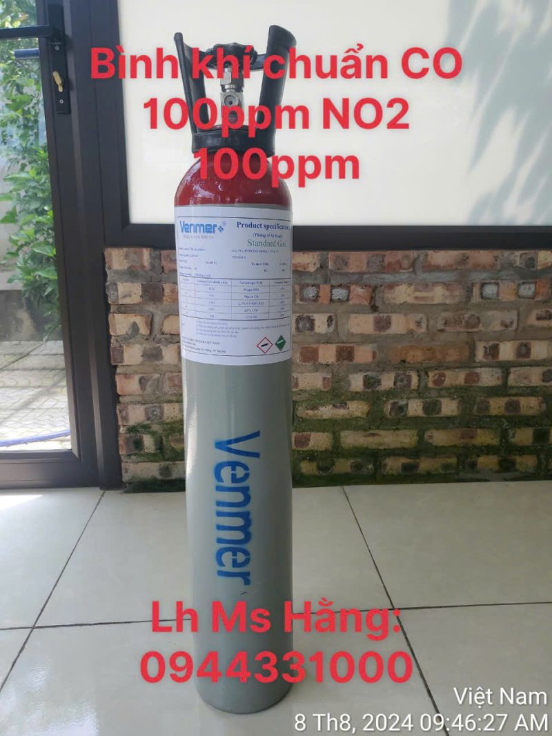 Bình khí chuẩn CO 100ppm NO2 100ppm