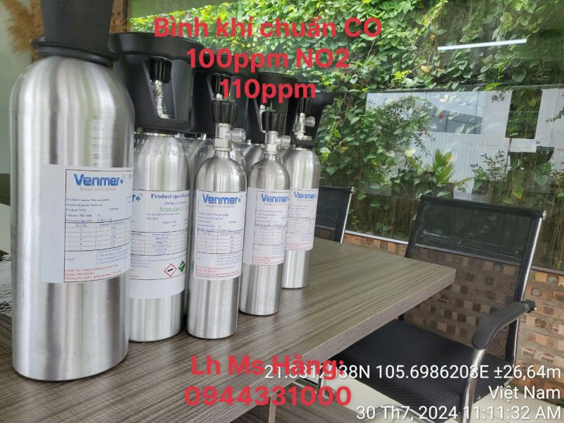 Bình khí chuẩn CO 100ppm NO2 110ppm