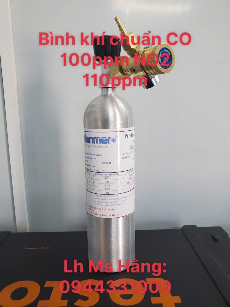 Bình khí chuẩn CO 100ppm NO2 110ppm