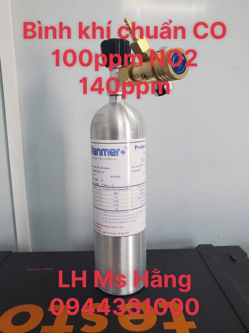 Bình khí chuẩn CO 100ppm NO2 140ppm