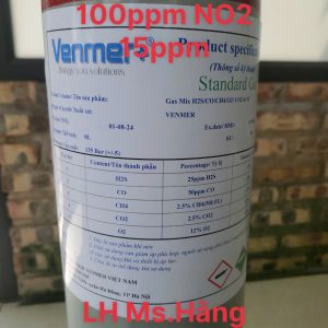 Bình khí chuẩn CO 100ppm NO2 15ppm