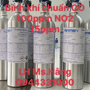 Bình khí chuẩn CO 100ppm NO2 15ppm