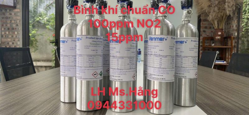 Bình khí chuẩn CO 100ppm NO2 15ppm