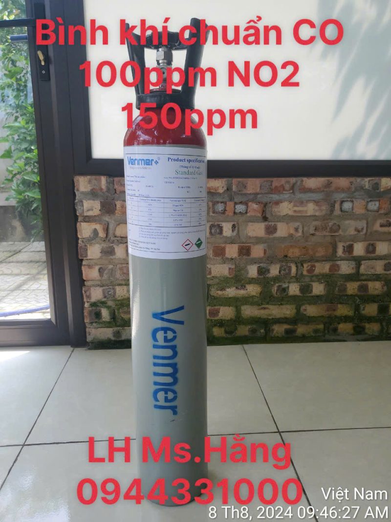 Bình khí chuẩn CO 100ppm NO2 150ppm