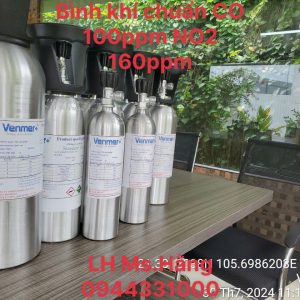 Bình khí chuẩn CO 100ppm NO2 160ppm