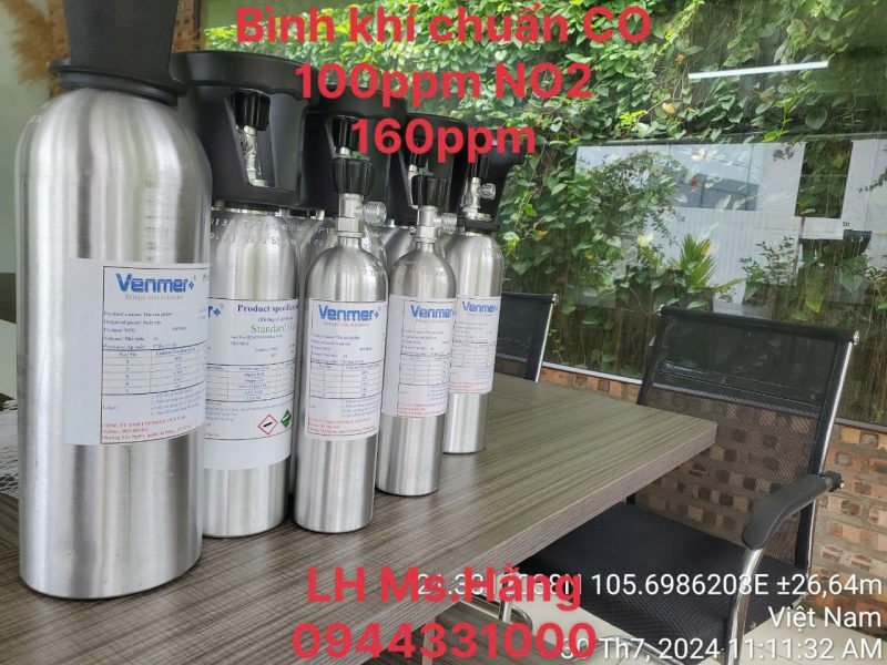 Bình khí chuẩn CO 100ppm NO2 160ppm