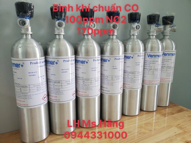 Bình khí chuẩn CO 100ppm NO2 170ppm