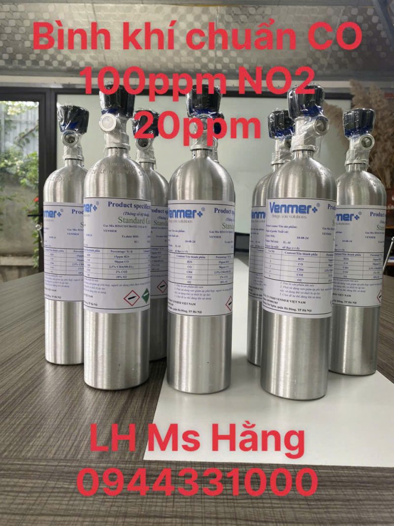 Bình khí chuẩn CO 100ppm NO2 20ppm