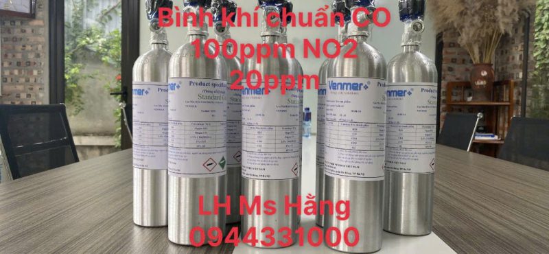 Bình khí chuẩn CO 100ppm NO2 20ppm