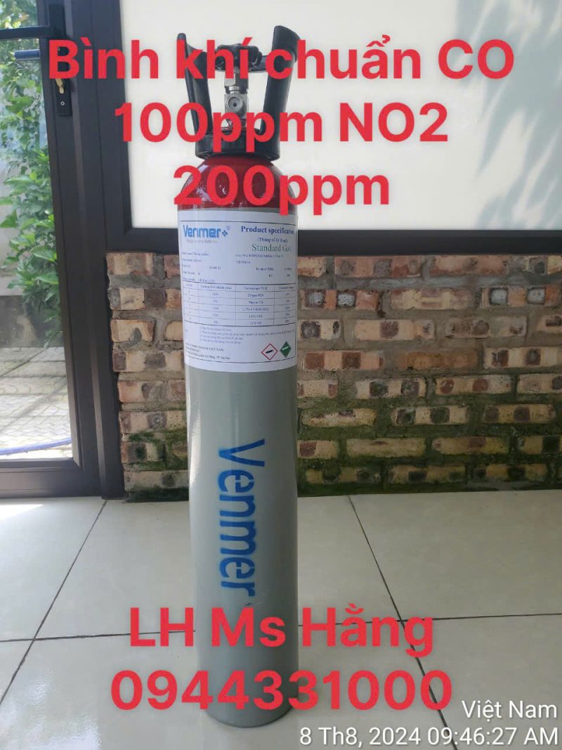 Bình khí chuẩn CO 100ppm NO2 200ppm