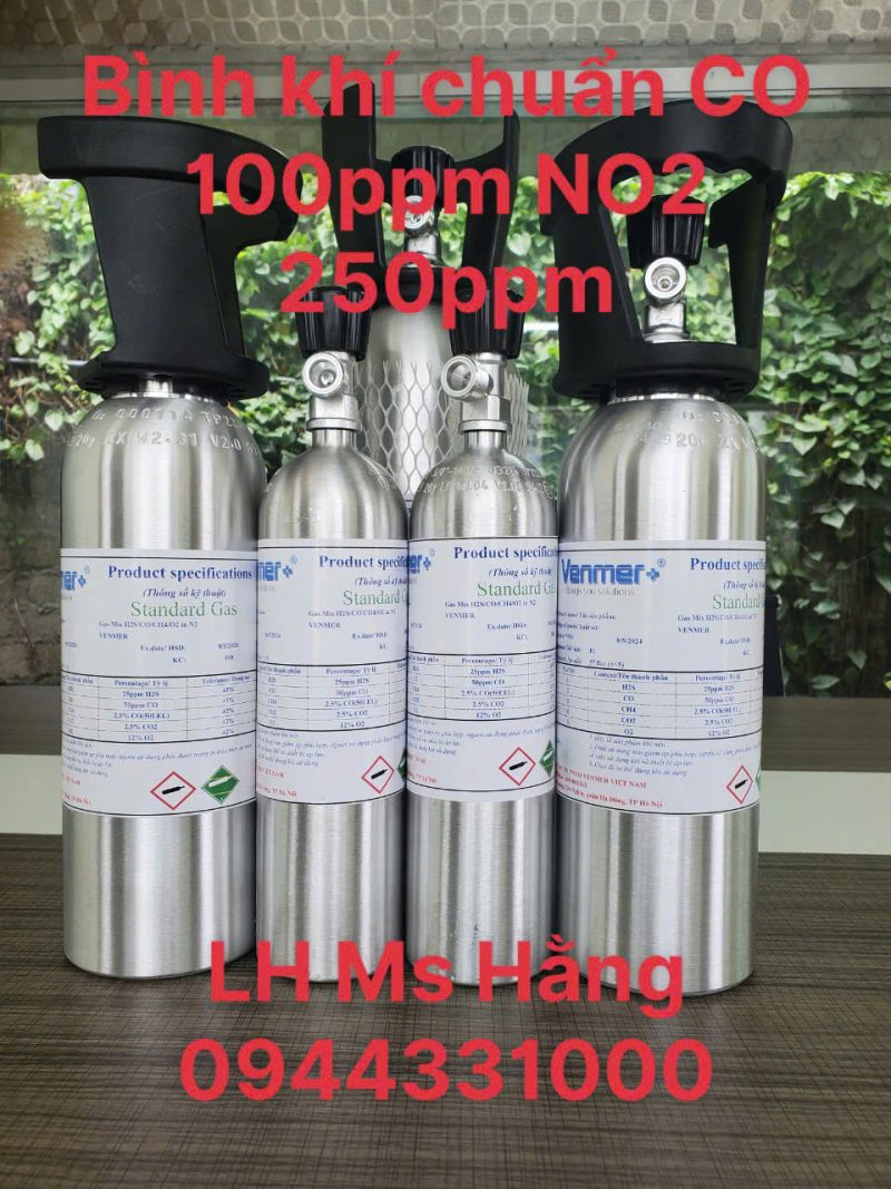 Bình khí chuẩn CO 100ppm NO2 250ppm