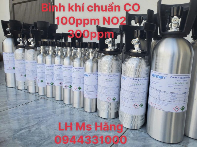 Bình khí chuẩn CO 100ppm NO2 300ppm